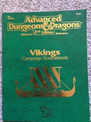 Ad&d 2nd Ed Vikings Campaign Sourcebook Tsr 1991 9322