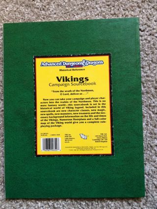AD&D 2nd Ed Vikings Campaign Sourcebook TSR 1991 9322 3