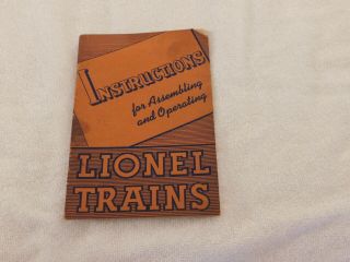 40 Page Lionel Trains Instruction For Assembling And Operating Dated 1941