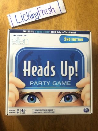 Heads Up Party Board Game Second 2nd Edition As Seen On Ellen In Open Box