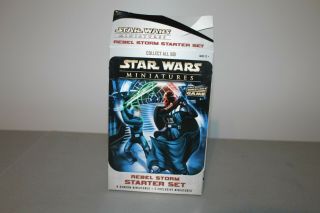 Star Wars Miniatures Rebel Storm Starter Set Complete With 10 Miniatures