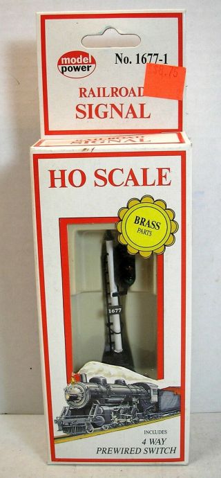 Ho Scale Model Power 1677 - 1 Brass Lighted Railroad Signal - Exc