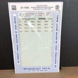 Ho Microscale Decal 87 - 1055 Southern Pacific Shasta & Coast Passenger Cars
