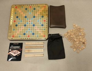 Vtg Scrabble Deluxe Turntable Edition Milton Bradley 1989 Crossword Game Parts