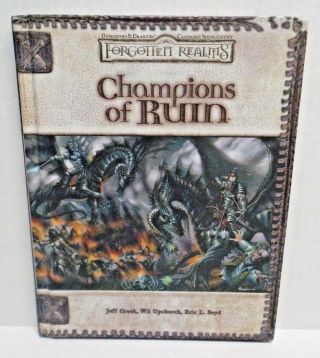 1st Printing Champions Of Ruin Forgotten Realms Dungeons & Dragons Ad&d 3.  0 3.  5