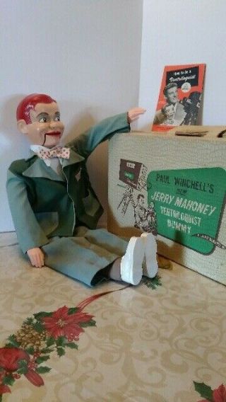 Jerry Mahoney Ventriloquist Doll Pristine Paul Winchell 1950s 30” Dummy