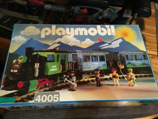 Playmobil Train Set 4005 Set Green & Blue Set Box G Scale