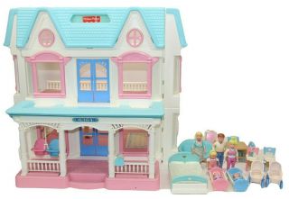 Fisher Price Dream Doll House 6364 Complete 19 Piece Set W/original Box Bo4600