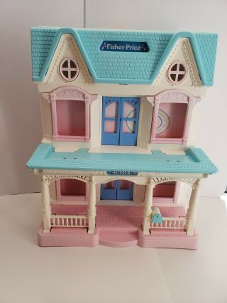 1993 Fisher Price 6364 Doll House With Family And Furniture -