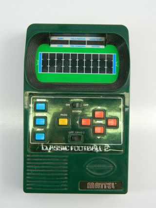 2002 Mattel Classic Football 2 Handheld Electronic Video Game Travel Toy