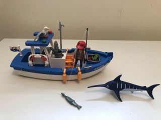 Playmobil 5131 Fishing Boat Ariane Complete With Extra Swordfish