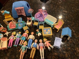 Fisher Price Loving Family Doll House Furniture.  Grandparents.  Mom.  Dad.  More