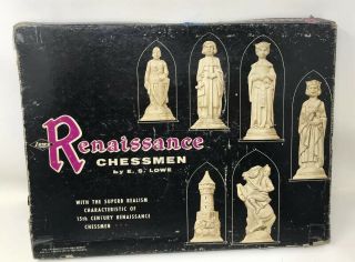 Vintage 1959 Renaissance Chessmen E.  S.  Lowe N 832 Set Missing 1 Pawn