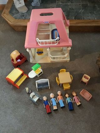 Vintage Little Tikes Grandma’s House Pink Roof Dollhouse Grandparent’s Cottage