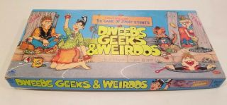 1988 Dweebs Geeks & Weirdos The Game Of Zany Stunts.  Missing Dip Stick
