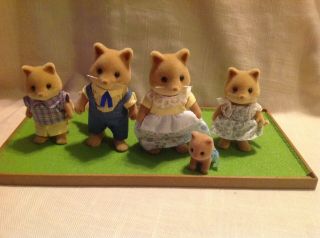 Calico Critters/sylvanian Families Vintage Honey Slydale Foxes With Baby (read)