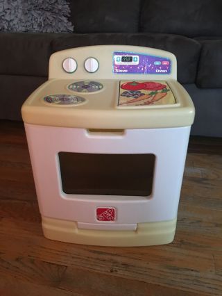 Euc Vintage Step 2 Stove & Oven Combo For Kids Pretend Play Kitchen Veggie Decal