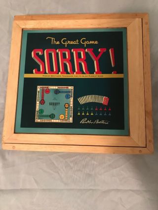 The Great Game Sorry.  Nostalgia Game Series Wood Box 2002 By Parker Brothers
