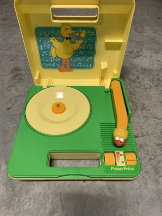 Vintage 1983 Fisher Price Sesame Street Big Bird Record Player Made In Hong Kong