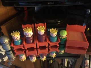 Vintage Fisher Price Little People - King,  Queen,  Knight,  Woodsman,  Prince,  More