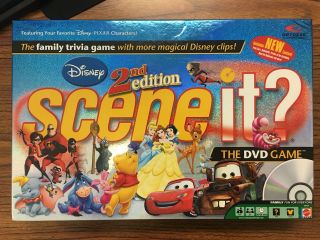Disney " Scene It? 2nd Edition " Dvd The Family Trivia Game Pixar In Tin Box