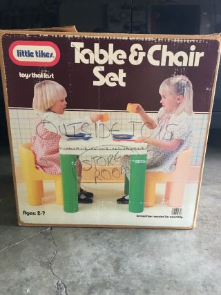 Vintage Little Tikes Table And Chairs Set Child Size Preschool 2 - 6 Year Daycare