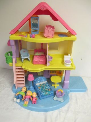 Fisher Price My First Doll House With Family Furniture Accessories 3 Story 2005