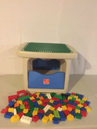 Lego Duplo Step 2 Table With Storage & Tons Of Legos,  Smoke Euc