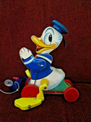 Vintage Fisher Price 765 Talking Donald Duck From 1955 - 1958 - A Very Good One