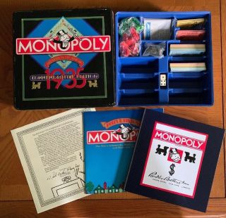 Monopoly 1935 Commemorative Ed.  Board Game 1985 Parker Brothers Open & Unplayed