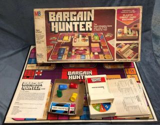 Vintage 1981 Milton Bradley Bargain Hunter Smart Shopping Board Game Complete
