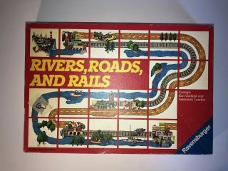 Vintage 1984 Rivers,  Roads,  And Rails Board Game Ravensburger