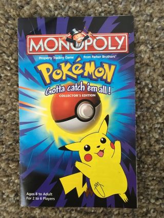 Pokemon Monopoly Collector’s Edition 1999 Hasbro - Bulk Replacement Parts