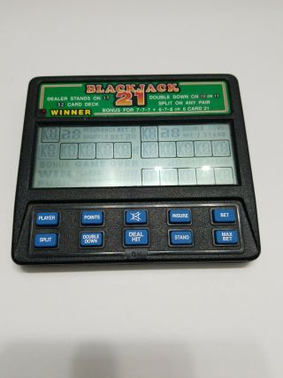 Radica Pocket Black Jack 21 Electronic Handheld Game Travel Poker