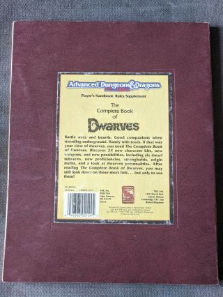 2nd Edition 1991 AD&D: The Complete Book of Dwarves 2
