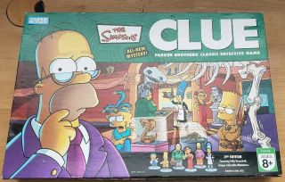 Clue Simpsons 3rd Edition 2007 Board Game Parker Brothers Hasbro Bart Homer