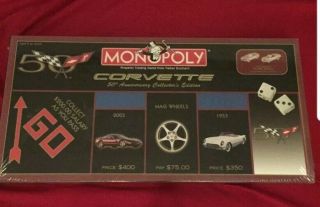 Vintage Corvette Monopoly " 50th Anniversary " Collector 