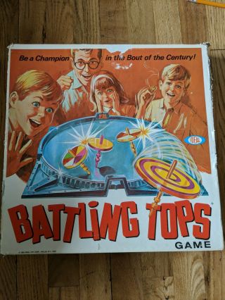 1968 Ideal Games No.  2340 - 8 Battling Tops Game (box And Battle Arena Only)