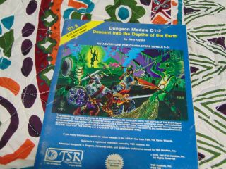 Ad&d D1 - 2 Descent Into The Depths Of The Earth Dungeons & Dragons Tsr 9059 - 2