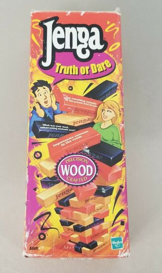 Jenga Truth Or Dare Wood Block Game For Adults 2000 Hasbro Milton Bradley