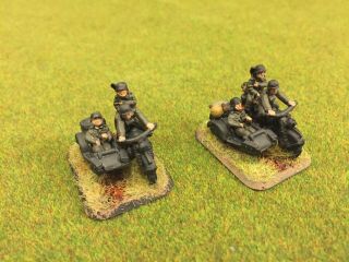 Flames Of War Fow Battlefront German Infantry Grenadier Motorcycle Hq Painted