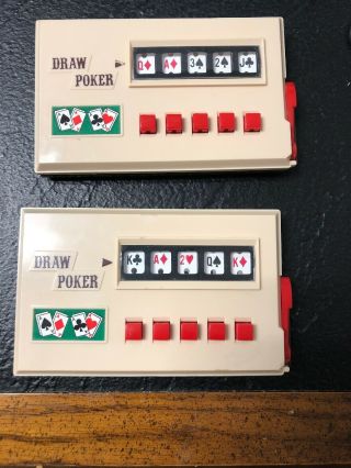 2 Draw Poker Radio Shack Tandy Handheld Electronic Game Vintage 1980s Japan