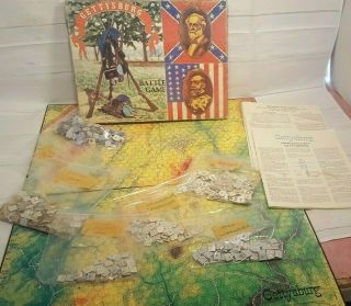Viintage 1977 Gettysburg Civil War Battle Board Game Avalon Hill