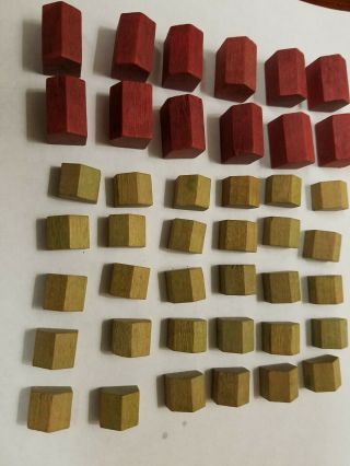 Vintage Monopoly Wooden Hotels And Houses