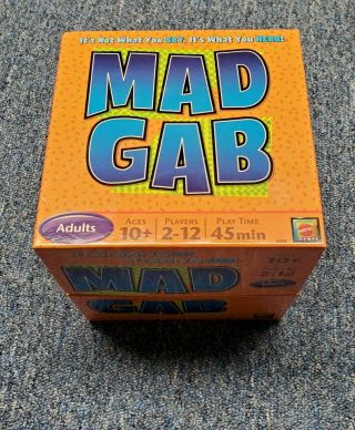 Mattel Mad Gab Adult Party Game 2 To 12 Players 1200 Puzzles 2009