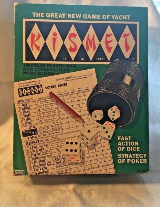 Vintge The Great Game Of Yacht Kismet 1970 Complete With Extra Score Pads
