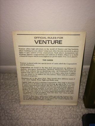 1970 Venture Finance & Big Business Bookshelf Card Game 3M Gamette Complete Game 3
