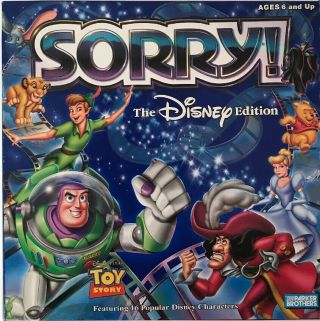 2001 Sorry Disney Edition Board Game Ages 6 And Up 100 Complete
