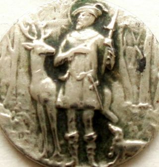Saint Hubert & The Hunters Attributes - Antique Medal Pendant