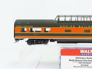 HO Walthers 932 - 9039 GN Great Northern Vista Dome Coach Passenger Car 1321 RTR 2